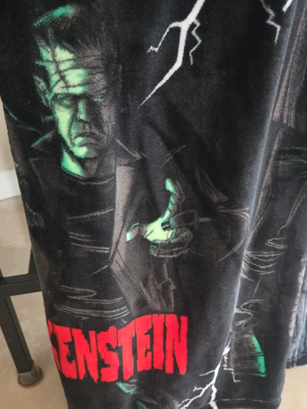 Frankenstein Throw Blanket - Black & Green